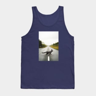 Cat in the road Tank Top